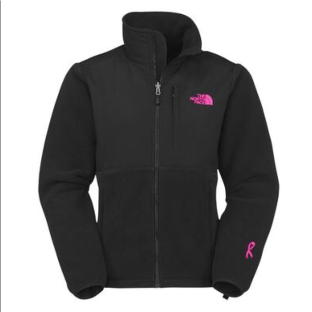 Black North Face Pink Ribbon Denali Jacket